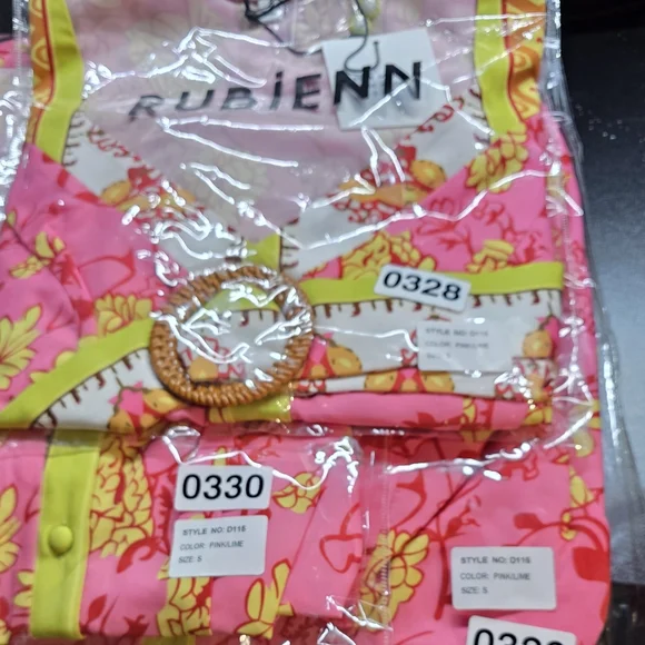 NWT Rubienn Boutique Vibrant Pink and Yellow Dress S/M/L - Picture 14 of 14